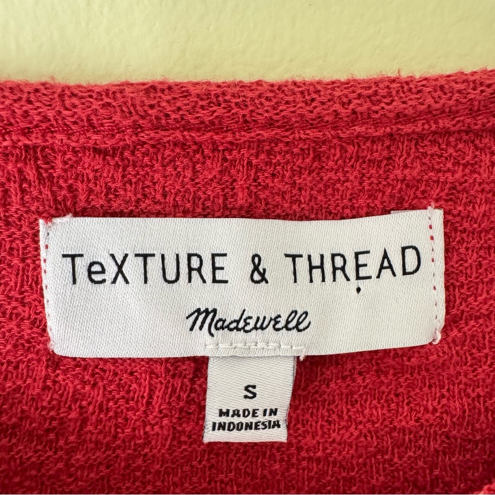 Madewell Texture And Thread Side Tie Top Cotton Red Womens Small Casual Modest - Picture 3 of 10